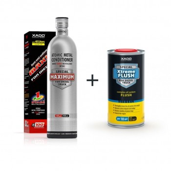 XADO AMC Maximum 1 Stage for Diesel Truck Revitalizant za motor (950ml) + XADO Xtreme Flush for Diesel Truck - Čistilec motorja (500ml) XADO AMC Maximum 1 Stage for Diesel Truck Revitalizant za motor (950ml) + XADO Xtreme Flush for Diesel Truck - Čistilec motorja (500ml)