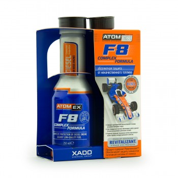 XADO Atomex F8 Complex Formula Diesel - Zaščita za dizelske motorje pred slabo kvaliteto goriva (250ml) XADO Atomex F8 Complex Formula Diesel - Zaščita za dizelske motorje pred slabo kvaliteto goriva (250ml)