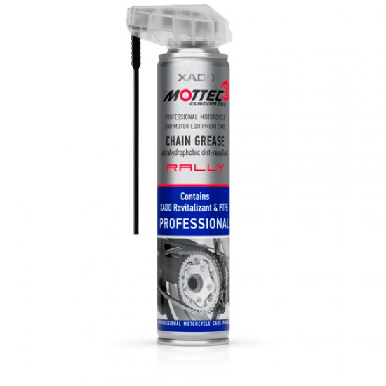 XADO MOTTEC Proffesional Dirt-repellant Chain Grease - Mast v spreju za motorske verige za mokre pogoje (200ml)